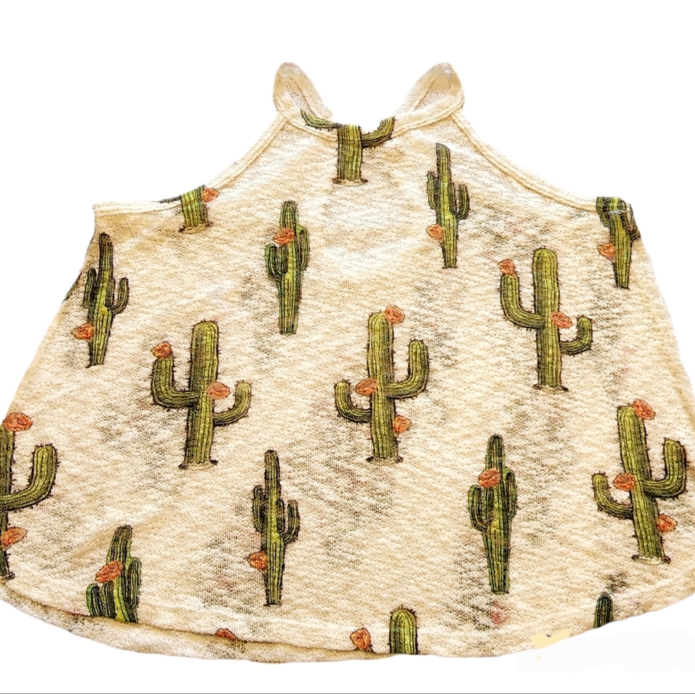 My Beloved Western Cactus Summer Halter Top Size Small